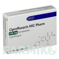 ЦИПРОФЛОКСАЦИН (CIPROFLOXACIN) 250 мг таблетки 20 шт - Ципрофлоксацин HEC PHARM