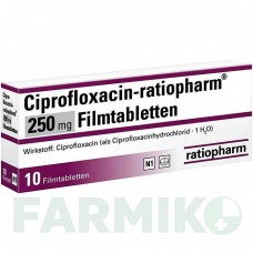 ЦИПРОФЛОКСАЦИН (CIPROFLOXACIN) 250 мг таблетки 10 шт - Ципрофлоксацин RATIOPHARM