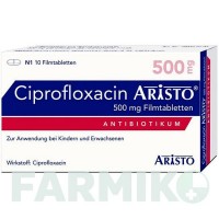 ЦИПРОФЛОКСАЦИН (CIPROFLOXACIN) 500 мг таблетки 10 шт - Ципрофлоксацин ARISTO PHARMA