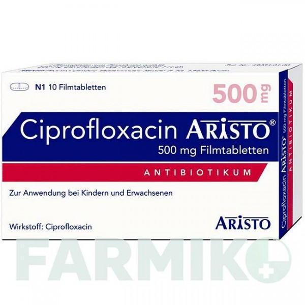 ЦИПРОФЛОКСАЦИН (CIPROFLOXACIN) 500 мг таблетки 10 шт - Ципрофлоксацин ARISTO PHARMA