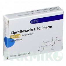 ЦИПРОФЛОКСАЦИН (CIPROFLOXACIN) 500 мг таблетки 10 шт - Ципрофлоксацин HEC PHARM