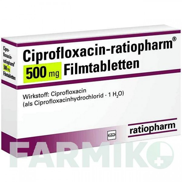 ЦИПРОФЛОКСАЦИН (CIPROFLOXACIN) 500 мг таблетки 20 шт - Ципрофлоксацин RATIOPHARM