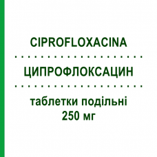 ЦИПРОФЛОКСАЦИН (CIPROFLOXACINA) 250 мг таблетки подільні 10 шт - Ципрофлоксацин SUN PHARMACEUTICALS