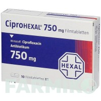 ЦИПРОГЕКСАЛ (CIPROHEXAL) 750 мг таблетки 10 шт - Ципрофлоксацин HEXAL