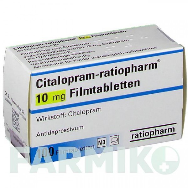 ЦИТАЛОПРАМ (CITALOPRAM) 10 мг таблетки 100 шт - Циталопрам RATIOPHARM