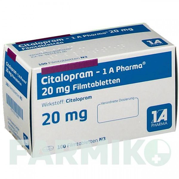 ЦИТАЛОПРАМ (CITALOPRAM) 20 мг таблетки 100 шт - Циталопрам 1 A PHARMA
