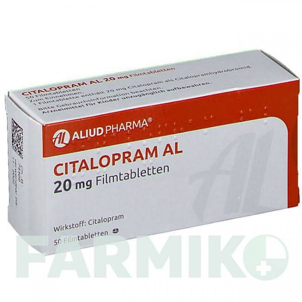ЦИТАЛОПРАМ (CITALOPRAM) 20 мг таблетки 50 шт - Циталопрам ALIUD PHARMA