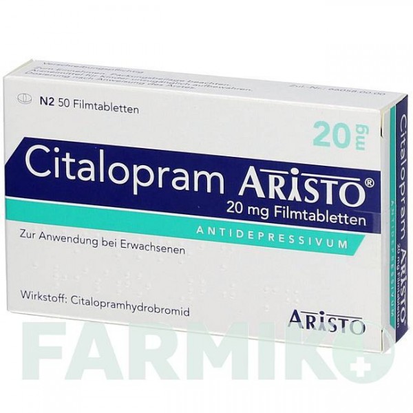 ЦИТАЛОПРАМ (CITALOPRAM) 20 мг таблетки 50 шт - Циталопрам ARISTO PHARMA