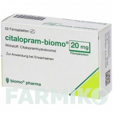 ЦИТАЛОПРАМ (CITALOPRAM) 20 мг таблетки 50 шт - Циталопрам BIOMO PHARMA