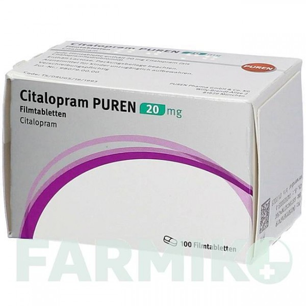 ЦИТАЛОПРАМ (CITALOPRAM) 20 мг таблетки 50 шт - Циталопрам PUREN PHARMA