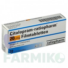 ЦИТАЛОПРАМ (CITALOPRAM) 20 мг таблетки 20 шт - Циталопрам RATIOPHARM