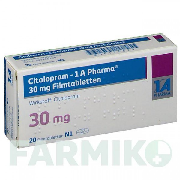 ЦИТАЛОПРАМ (CITALOPRAM) 30 мг таблетки 20 шт - Циталопрам 1 A PHARMA
