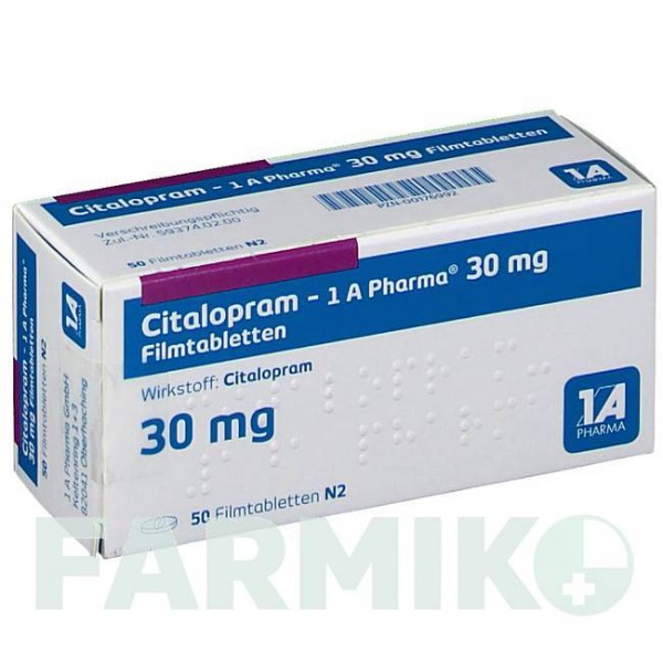 ЦИТАЛОПРАМ (CITALOPRAM) 30 мг таблетки 50 шт - Циталопрам 1 A PHARMA