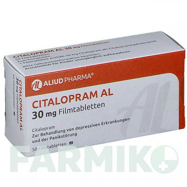 ЦИТАЛОПРАМ (CITALOPRAM) 30 мг таблетки 50 шт - Циталопрам ALIUD PHARMA