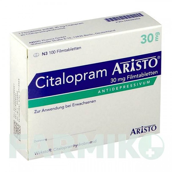 ЦИТАЛОПРАМ (CITALOPRAM) 30 мг таблетки 20 шт - Циталопрам ARISTO PHARMA