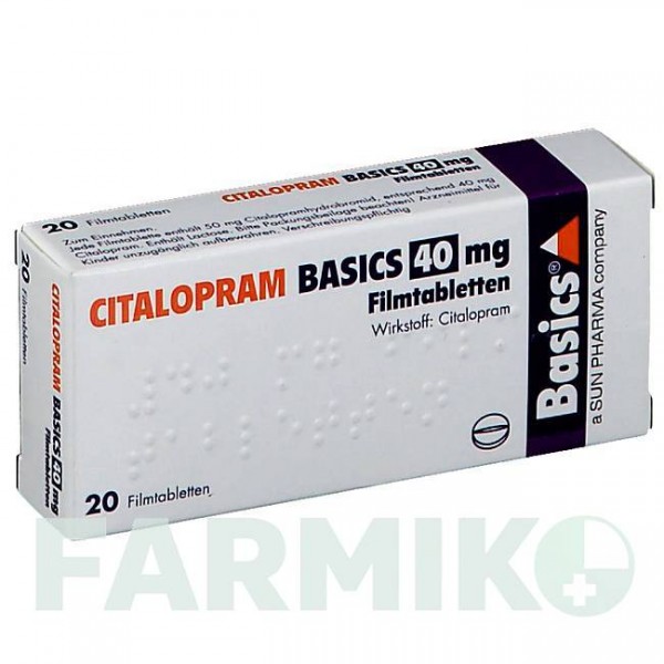 ЦИТАЛОПРАМ (CITALOPRAM) 40 мг таблетки 20 шт - Циталопрам BASICS