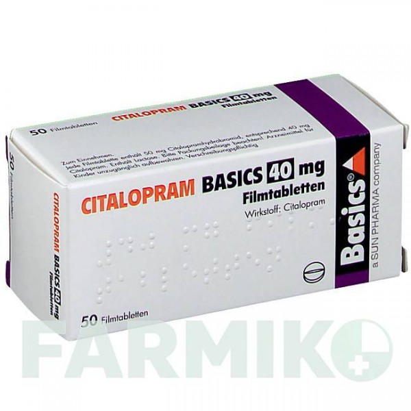 ЦИТАЛОПРАМ (CITALOPRAM) 40 мг таблетки 50 шт - Циталопрам BASICS