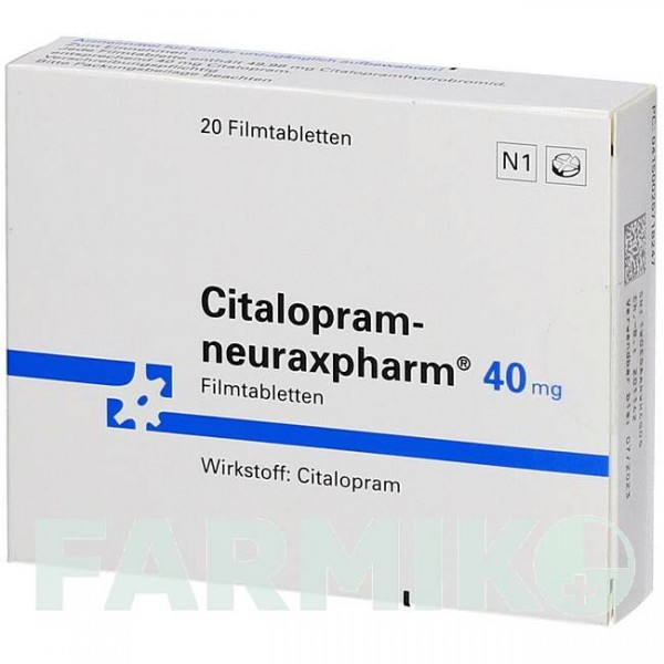 ЦИТАЛОПРАМ (CITALOPRAM) 40 мг таблетки 20 шт - Циталопрам NEURAXPHARM