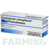 ЦИТАЛОПРАМ (CITALOPRAM) 40 мг таблетки 50 шт - Циталопрам RATIOPHARM