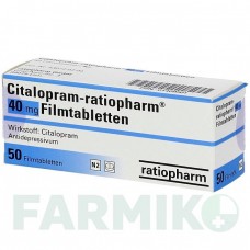 ЦИТАЛОПРАМ (CITALOPRAM) 40 мг таблетки 50 шт - Циталопрам RATIOPHARM