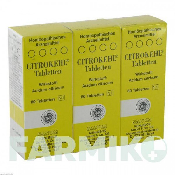 ЦИТРОКЕЛЬ (CITROKEHL) таблетки 3x80 шт - Гомеопатия SANUM-KEHLBECK