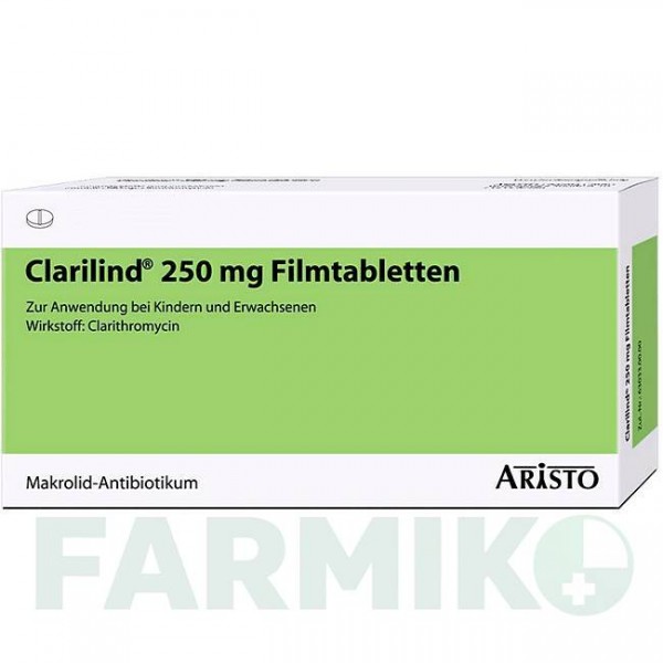 КЛАРИЛИНД (CLARILIND) 250 мг таблетки 20 шт - Кларитромицин ARISTO PHARMA