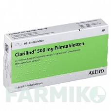 КЛАРИЛИНД (CLARILIND) 500 мг таблетки 10 шт - Кларитромицин ARISTO PHARMA