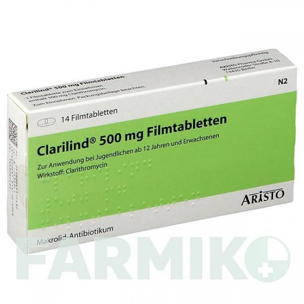 КЛАРИЛІНД (CLARILIND) 500 мг таблетки 14 шт - Кларитроміцин ARISTO PHARMA
