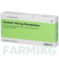 КЛАРИЛІНД (CLARILIND) 500 мг таблетки 20 шт - Кларитроміцин ARISTO PHARMA