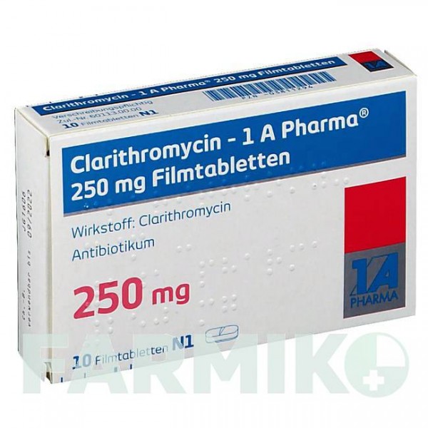 КЛАРИТРОМІЦИН (CLARITHROMYCIN) 250 мг таблетки 10 шт - Кларитроміцин 1 A PHARMA