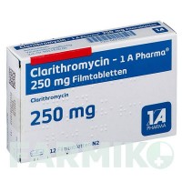 КЛАРИТРОМИЦИН (CLARITHROMYCIN) 250 мг таблетки 12 шт - Кларитромицин 1 A PHARMA