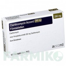КЛАРИТРОМІЦИН (CLARITHROMYCIN) 250 мг таблетки 10 шт - Кларитроміцин ACCORD HEALTHCARE