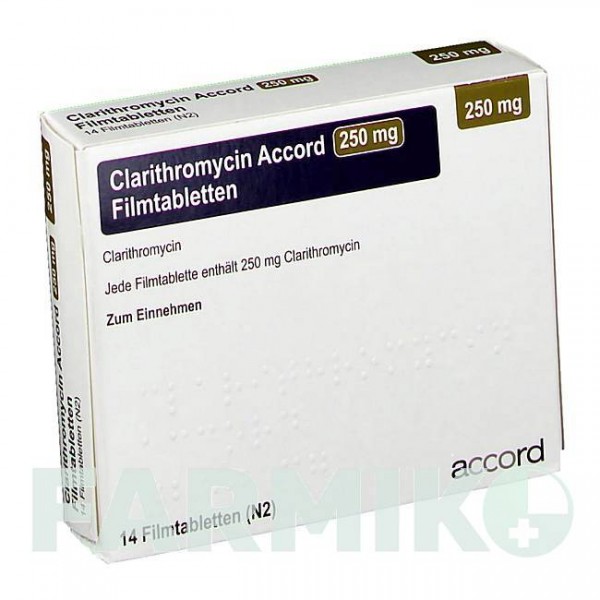КЛАРИТРОМИЦИН (CLARITHROMYCIN) 250 мг таблетки 14 шт - Кларитромицин ACCORD HEALTHCARE