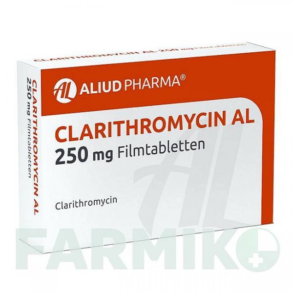 КЛАРИТРОМІЦИН (CLARITHROMYCIN) 250 мг таблетки 20 шт - Кларитроміцин ALIUD PHARMA