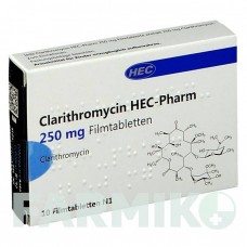 КЛАРИТРОМИЦИН (CLARITHROMYCIN) 250 мг таблетки 10 шт - Кларитромицин HEC PHARM