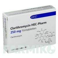 КЛАРИТРОМІЦИН (CLARITHROMYCIN) 250 мг таблетки 14 шт - Кларитроміцин HEC PHARM