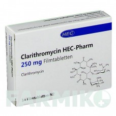 КЛАРИТРОМИЦИН (CLARITHROMYCIN) 250 мг таблетки 14 шт - Кларитромицин HEC PHARM
