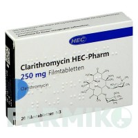 КЛАРИТРОМІЦИН (CLARITHROMYCIN) 250 мг таблетки 20 шт - Кларитроміцин HEC PHARM