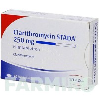 КЛАРИТРОМІЦИН (CLARITHROMYCIN) 250 мг таблетки 20 шт - Кларитроміцин STADAPHARM