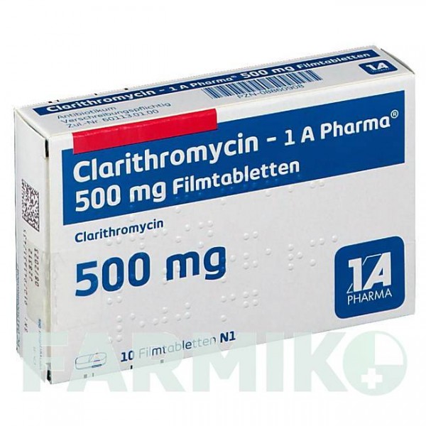 КЛАРИТРОМІЦИН (CLARITHROMYCIN) 500 мг таблетки 10 шт - Кларитроміцин 1 A PHARMA