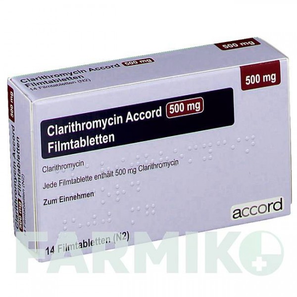 КЛАРИТРОМІЦИН (CLARITHROMYCIN) 500 мг таблетки 14 шт - Кларитроміцин ACCORD HEALTHCARE