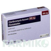 КЛАРИТРОМІЦИН (CLARITHROMYCIN) 500 мг таблетки 20 шт - Кларитроміцин ACCORD HEALTHCARE