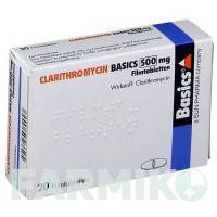 КЛАРИТРОМІЦИН (CLARITHROMYCIN) 500 мг таблетки 20 шт - Кларитроміцин BASICS