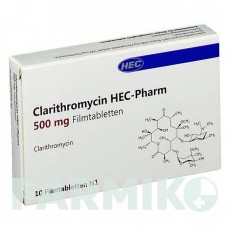 КЛАРИТРОМИЦИН (CLARITHROMYCIN) 500 мг таблетки 10 шт - Кларитромицин HEC PHARM
