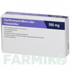 КЛАРИТРОМИЦИН (CLARITHROMYCIN) 500 мг таблетки 10 шт - Кларитромицин MICRO LABS