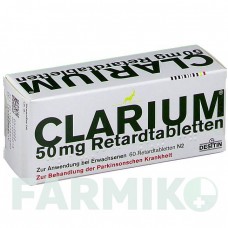 КЛАРИУМ (CLARIUM) 50 мг таблетки 60 шт - Пирибедил DESITIN