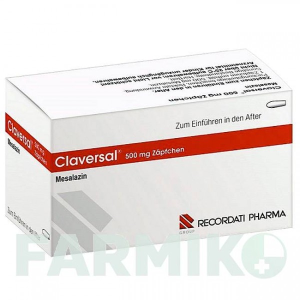 КЛАВЕРСАЛ (CLAVERSAL) 500 мг суппозитории 10 шт - Месалазин RECORDATI