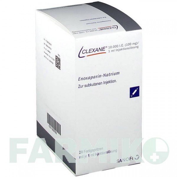 КЛЕКСАН (CLEXANE) 10000 МО 100 мг/мл розчин 20 шт - Еноксапарин ACA MULLER-ADAG PHARMA