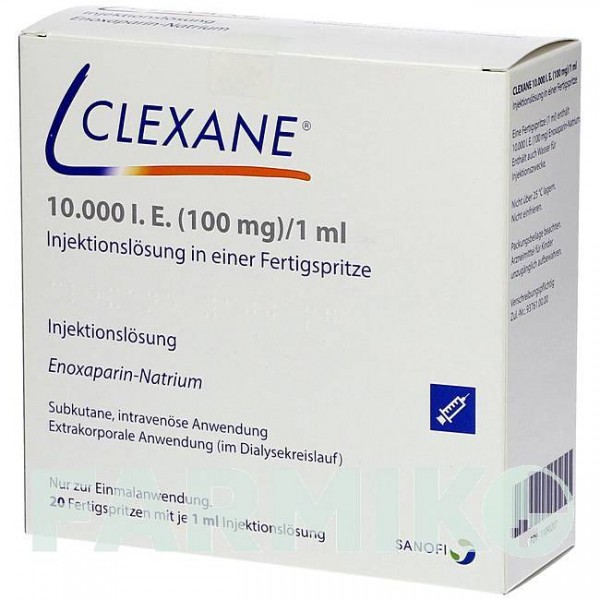 КЛЕКСАН (CLEXANE) 10000 МО 100 мг/мл розчин 24 шт - Еноксапарин BB FARMA