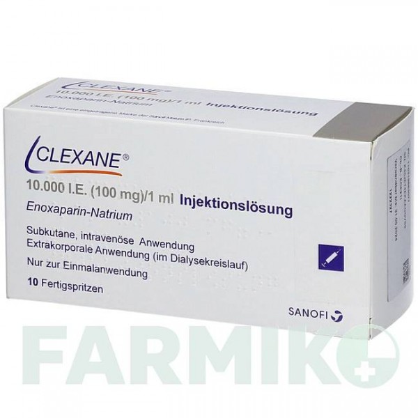 КЛЕКСАН (CLEXANE) 10000 МЕ 100 мг/мл раствор 10 шт - Эноксапарин DOCPHARM